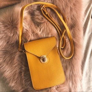 leather tiny cute purse with long strap